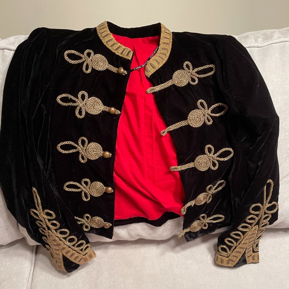 Zara Woman Military Velvet Jacket